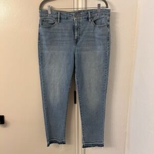 Lauren Ralph Lauren Size 14 Premier Straight Cropped Jeans Blue Medium Wash